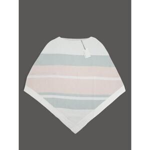 Barefoot Dreams Ocean Breeze Poncho OS Multi Stripe Pink CozyChic Ultra Lite NEW